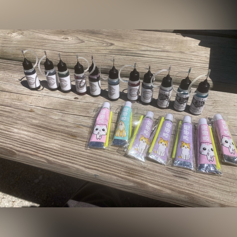 Temporary tattoo ink set & extra free gift as seen n photo + surprise gift